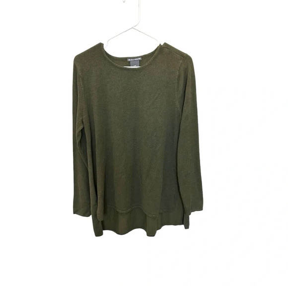Chelsea + Theodore Women’s Knit Crewneck Tunic Sweater in Green Size L - Picture 1 of 4